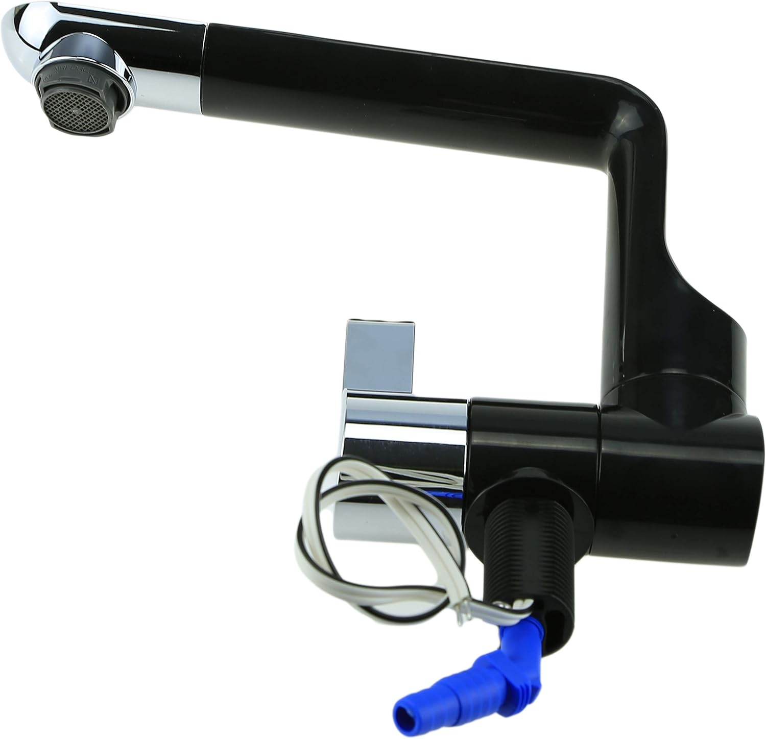 12V Electric Water Faucet Tap with Switch | Ideal for Kitchen Sink and as Pump Connection in RV, Camper, Trailer, Campervan or Boat (Up to 1.5 BAR) | Rotatable spout