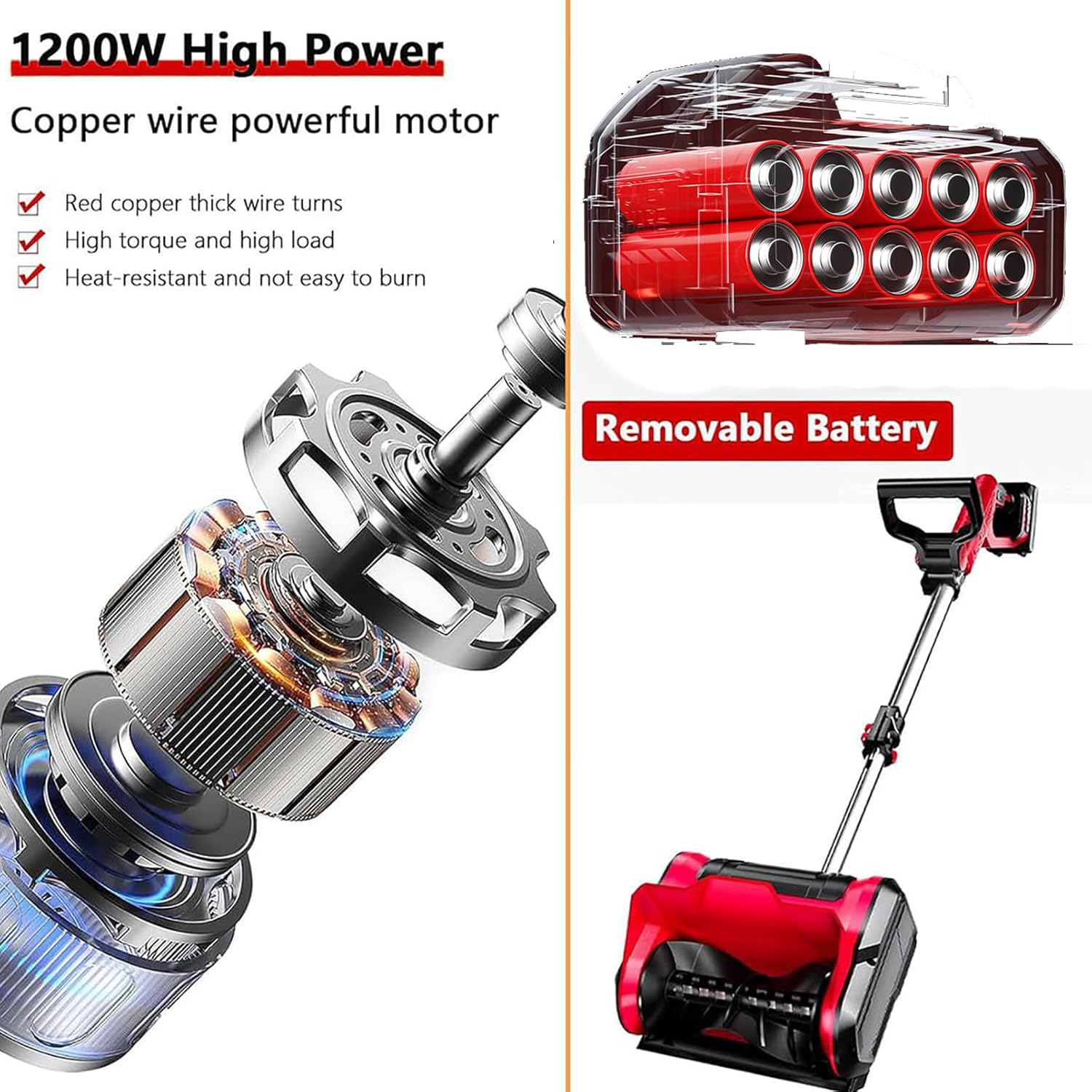 Cordless Snow Blower, Snow Shovel 20V 3.0Ah Battery Powered with Gloves and Goggles, 30 CM Clearing width and 20 cm Depth Snow Thrower, 8 M Throwing Distance with Safety Switch, for Patio, Deck, Dri