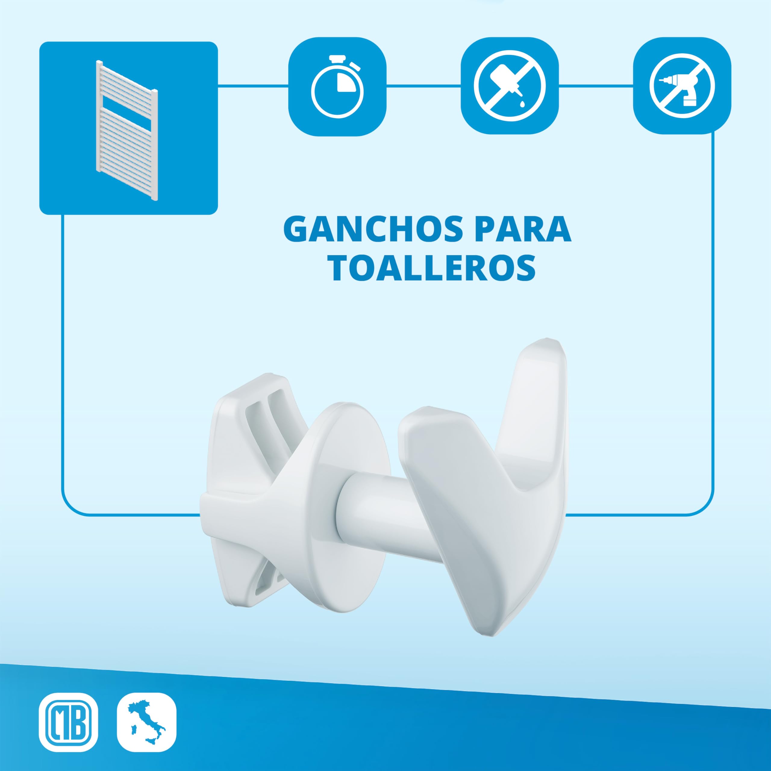 LH Pareja Par de Handy VIP toalleros sin perforación para baño, autoavituallados al radiador toallero sin perforar