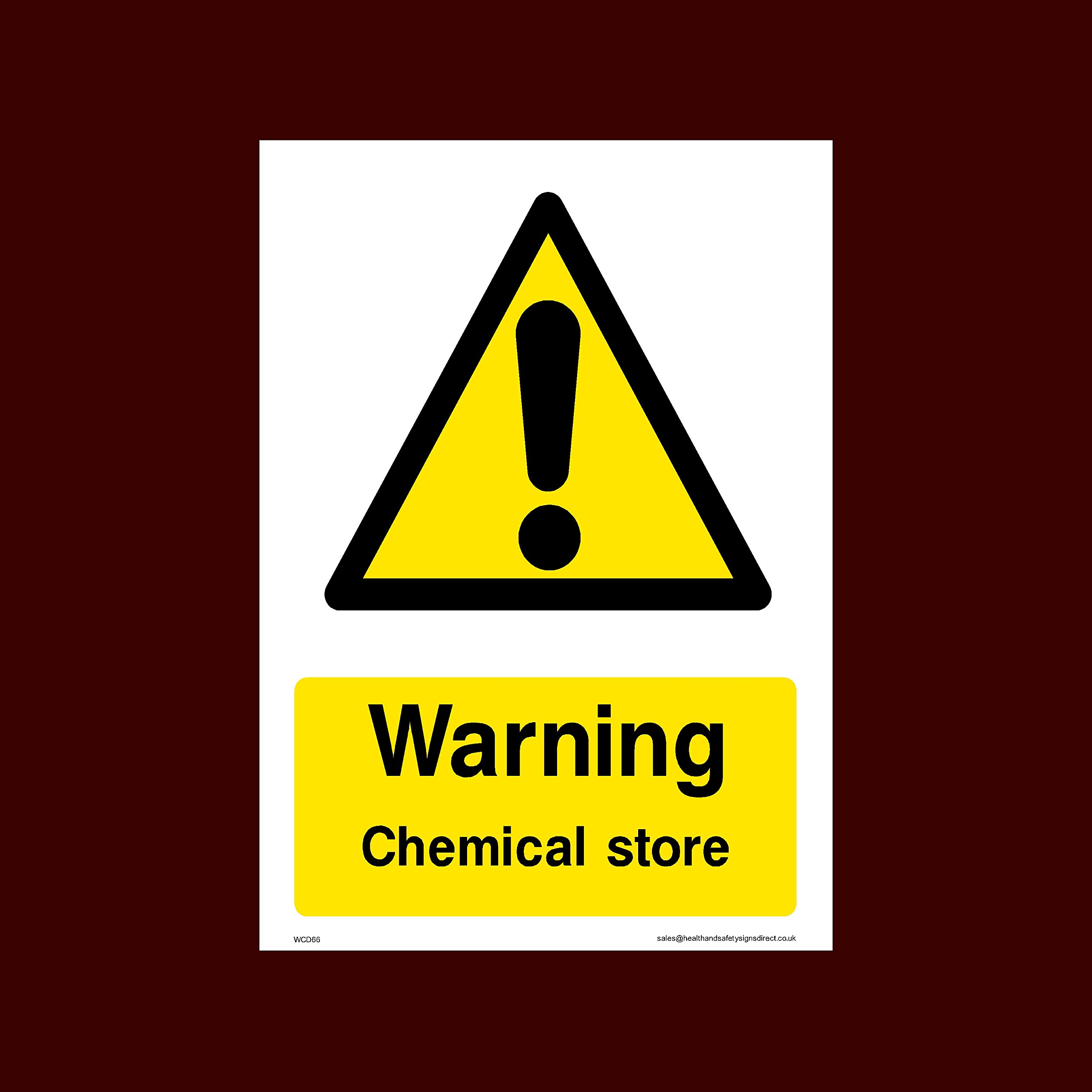 Ussp&S Warning Chemical Store Sticker/Self Adhesive Sign (Wcd66) - Danger, Acid, Corrosive, Hazardous, Chemicals, Harmful, Oxygen, Irritant