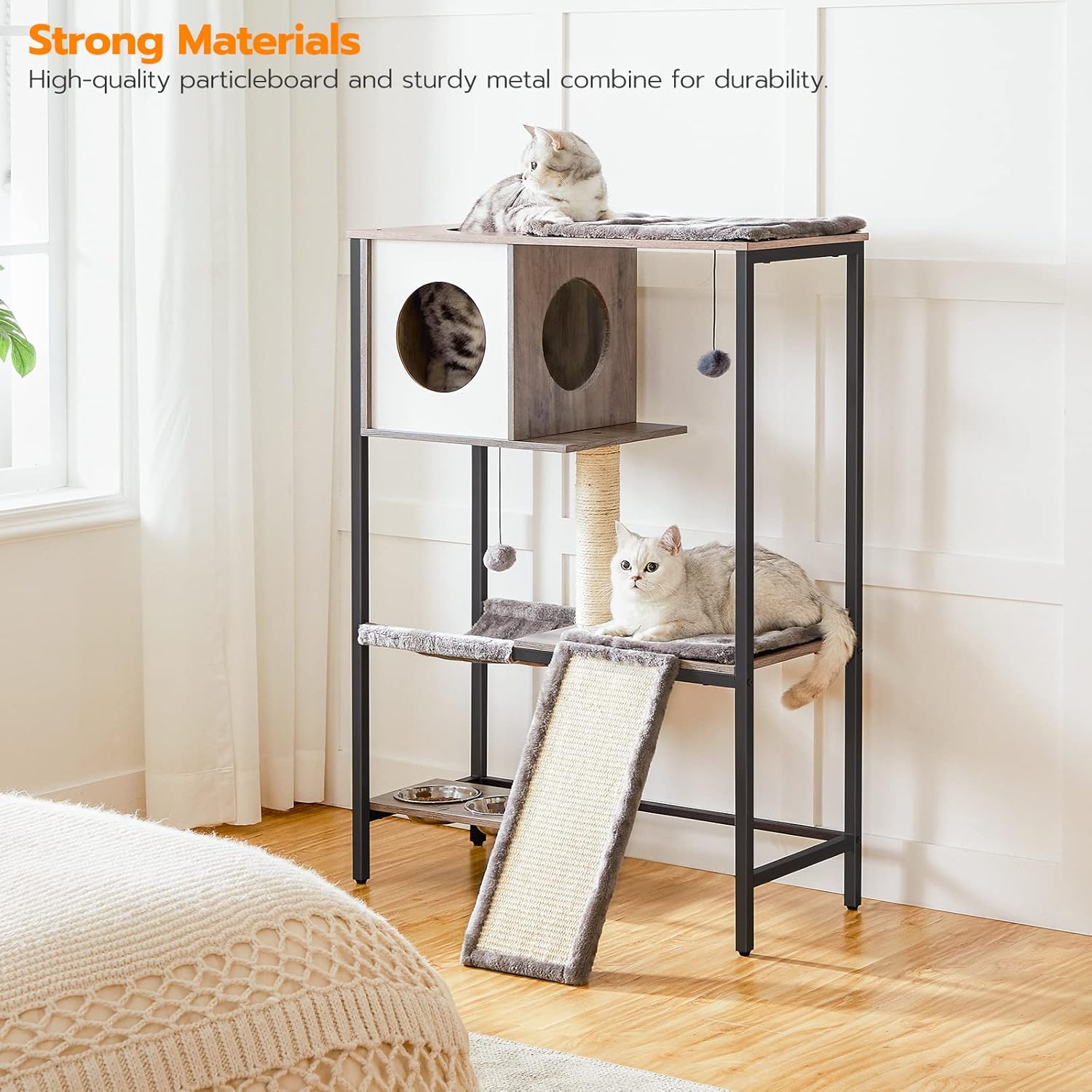 HOOBRO BG34MZ03 Cat Tree highlighting strong materials and sturdy construction.