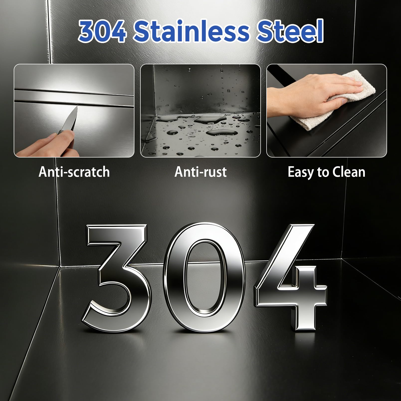 Portarrollos de Papel Higiénico Empotrado 3 en 1 | Nicho de Acero Inoxidable con Porta Pañuelos, Papelera y Armario para Escobillas de Baño para Baños y Aseos