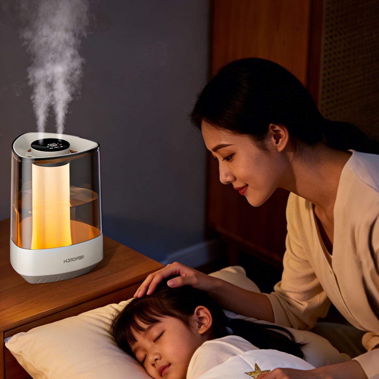 Umidificatore a Nebbia Fredda, 5L Doppio Ugello USB, Silenzioso