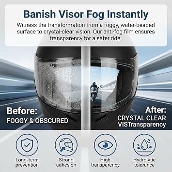 2 PCS Universal Pinlock Visor Insert Film,Anti Fog Helmet Visor Insert, Motorcycle Anti Fog Visor, HD Clear Anti Glare Waterproof Shield for Full Face & Open Face Helmets, Motorbike Helmet Accessories