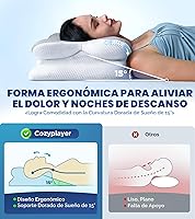 Vista 3 de Almohada cervical eficaz para el alivio del dolor para dormir, almohada ergonómica refrescante para dormir lateral para soporte del cuello