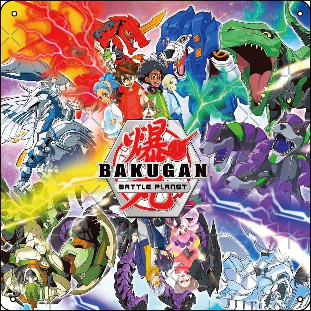 Bakugan Poster Metal Sign 12 x 12 inches Funny for Home Man Cave Garage Wall Decorations