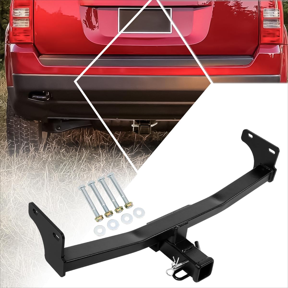 Class 3 Tow Trailer Hitch 2" Receiver Compatible with 11-17 Jeep Patriot Compass,Black