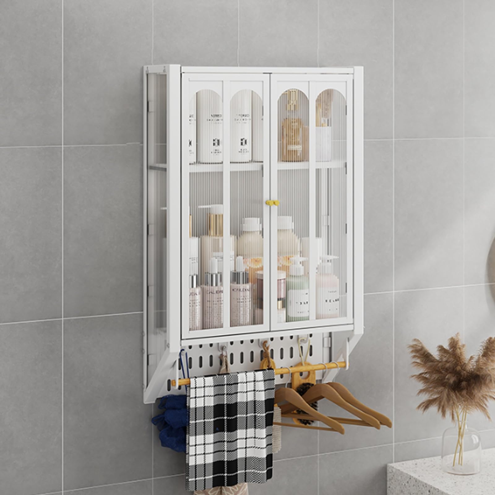 Armoire à pharmacie de salle de bain en métal avec 2 portes