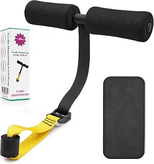 Nordic Hamstring Curl Strap - Adjustable Strap And Knee Mat-Premium Nordstick Holds 420lb Easy To Setup Great 4 Spanish Squats Ab and GHD Workout- Portable Home Exercise Equipment- Upgraded Leg Curl
