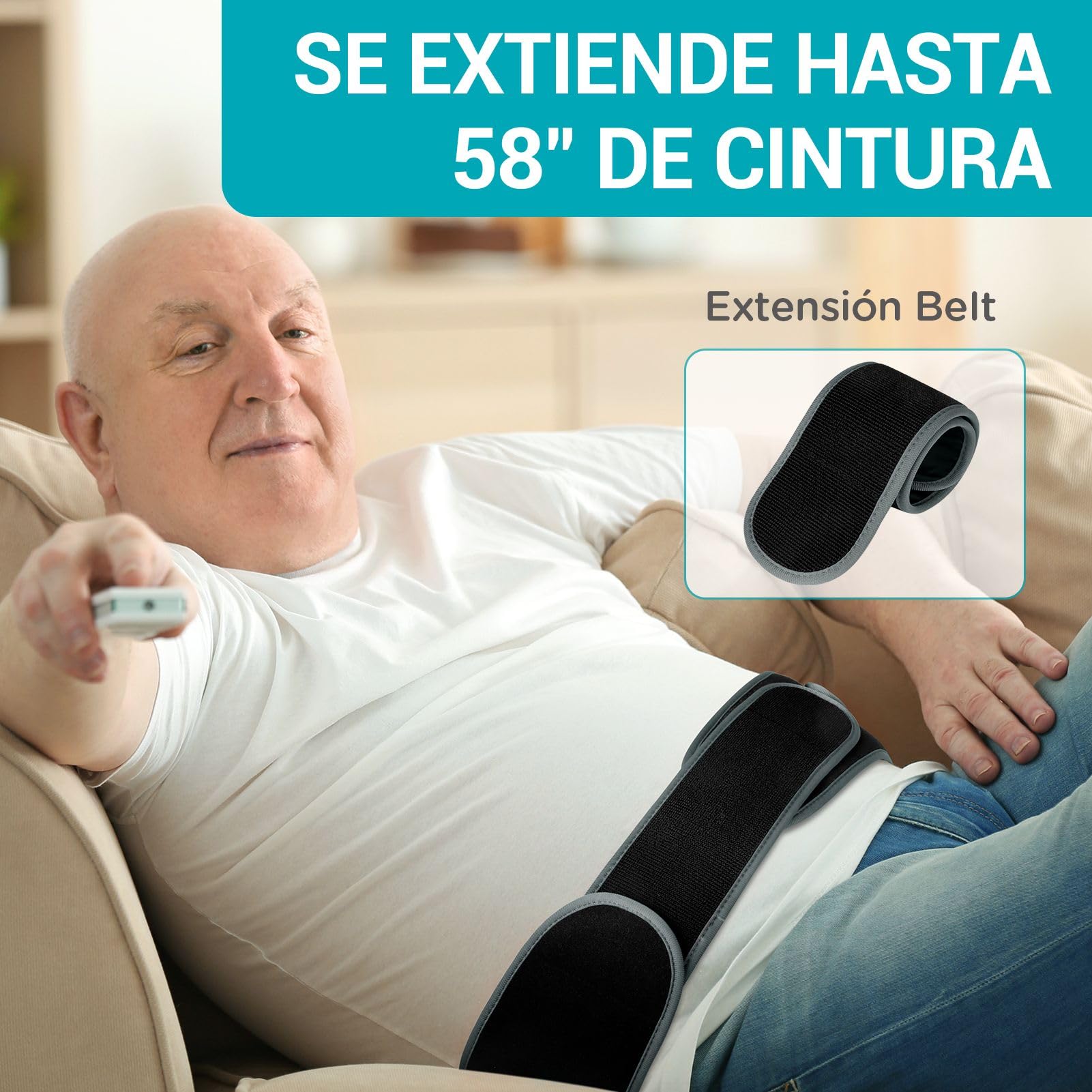 Comfytemp Almohadilla Eléctrica Lumbar, Manta Eléctrica Para Cintura Inalámbrica con 3 Modos De Calefacción Rápida y Masaje, Faja Lumbar Termica Para Zona Lumbar y Abdominal, Regalo para Papá y Mamá
