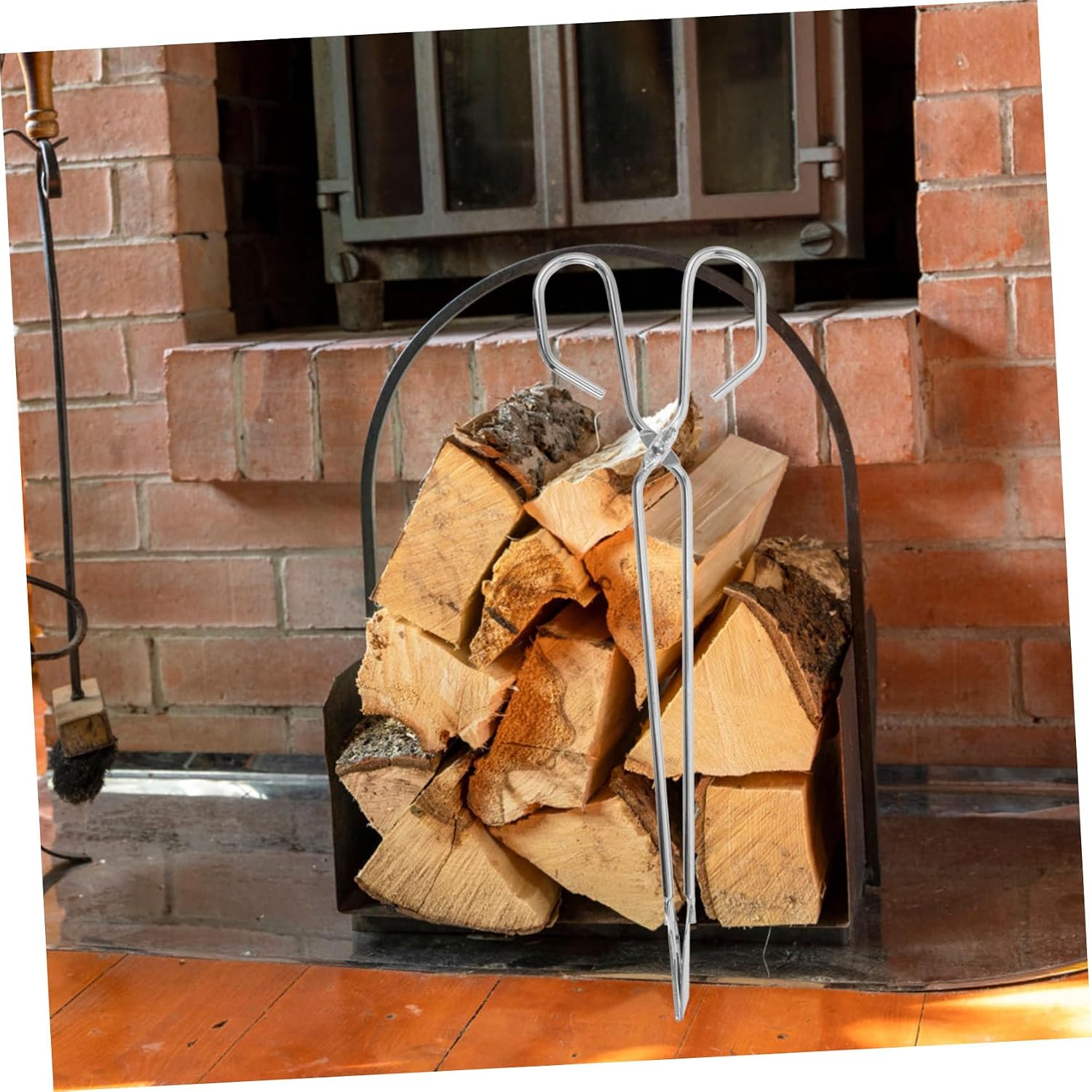 Xmas Outdoor Log Grabber Fireplace Tong Grill Camping Fire Pit Tool