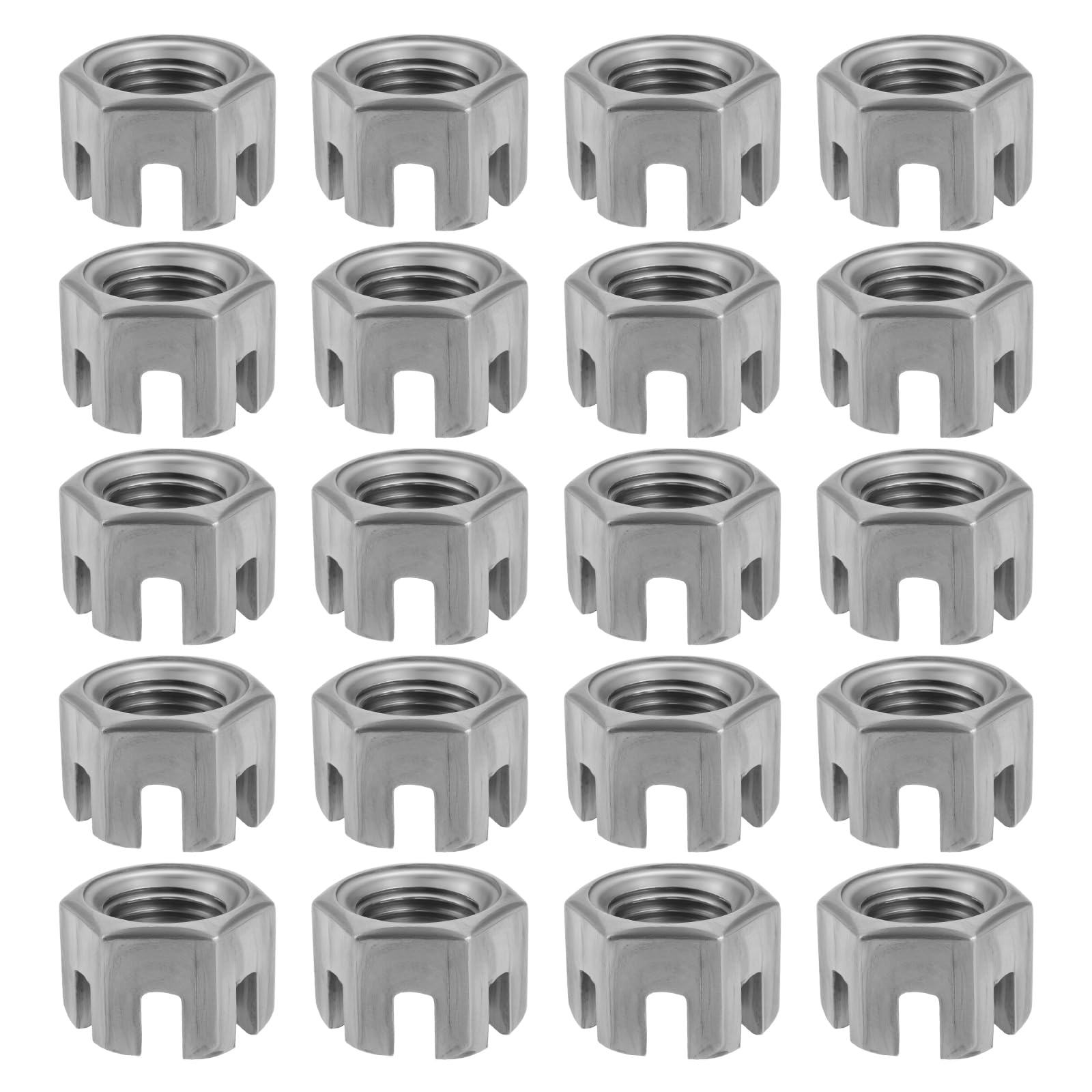 ECSiNG 20Pcs M14x1.5mm Hexagon Slotted Nut Grade 4.8 Carbon Steel Hex Castle Nuts for Mechanical Industry Garage Home Furniture Fasteners