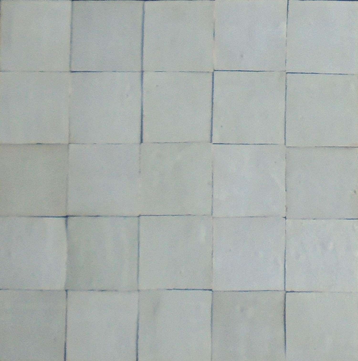 1 m² Moroccan Zellige Tiles (10 * 10 * 1,2cm) - White (Light Grey)