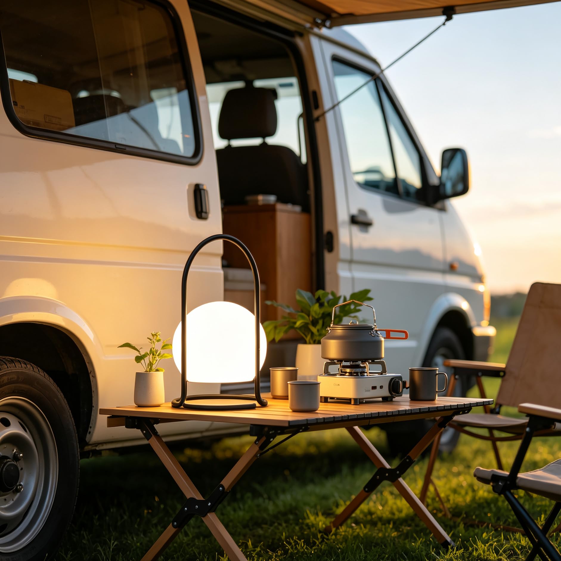 TRIROCKS Lámpara de Mesa Cordless Portátil, Iluminación de Luz LED Recargable de Larga Duración a Batería, 3 Modos de Iluminación para Camping, Dormitorio y Exterior (Negro)