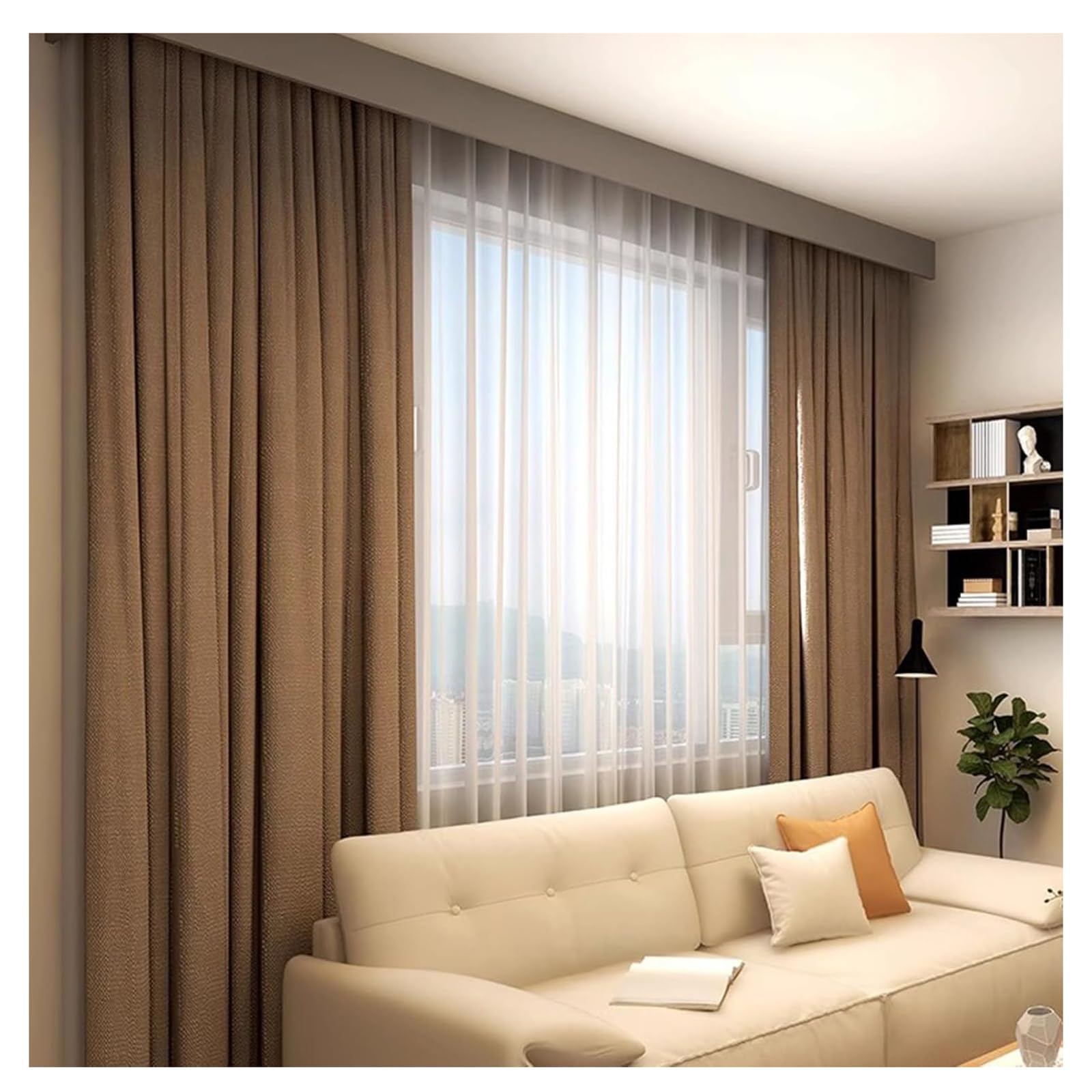 Soporte de techo de doble riel k2,2 m gris para cortinas de dormitorio y tratamientos de ventanas