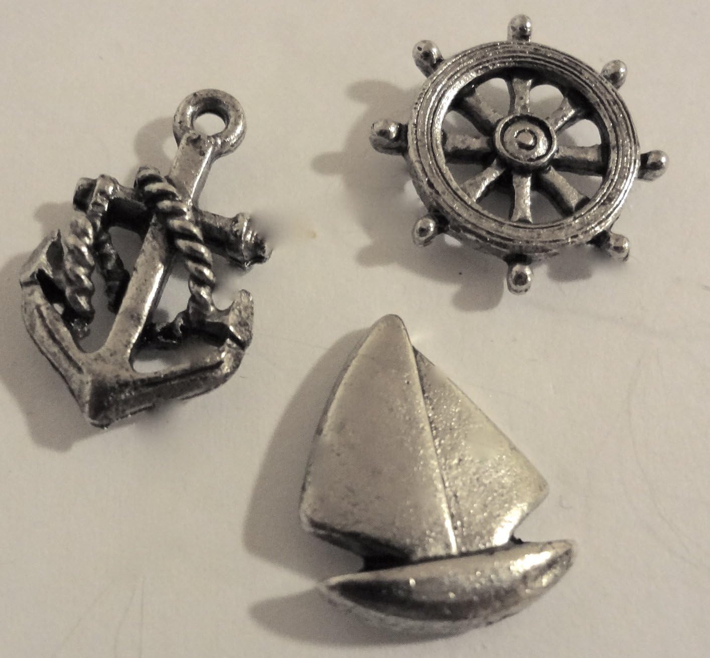 Nautical Decorative Push Pins, Qty 15, Handmade Metal Beach Thumb Tack, Silver Finish