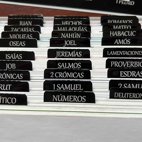 Miniatura 3 de Pestañas de la Biblia laminadas en español, pestañas para biblia en español, etiquetas de impresión grandes para reposicionar, pestañas bíblicas