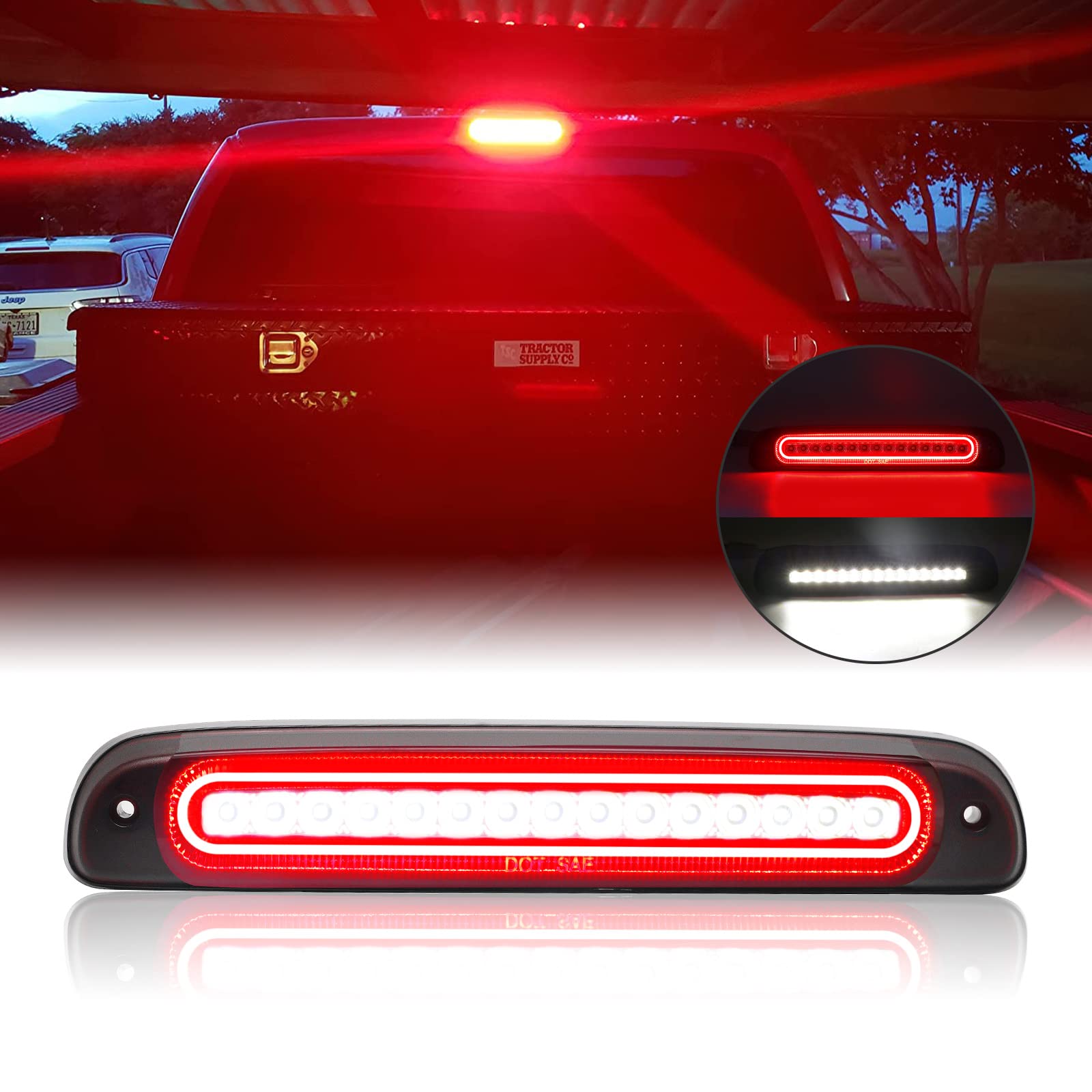 Aexploer 3rd Third Brake Lights Compatible with F250 F350 F450 F550 Super Duty 1999-2016/for Ranger 1995-2011/for Explorer Sport Trac 2001-2005 With