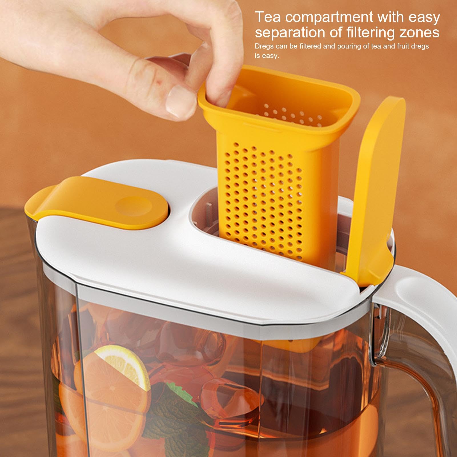 Jarra infusora de frutas grande, jarra de agua con infusión de 2600 ml, jarra infusora resistente al calor, jarra de bebidas con infusión de frutas, jarra infusora de frutas de gran capacidad, jarra