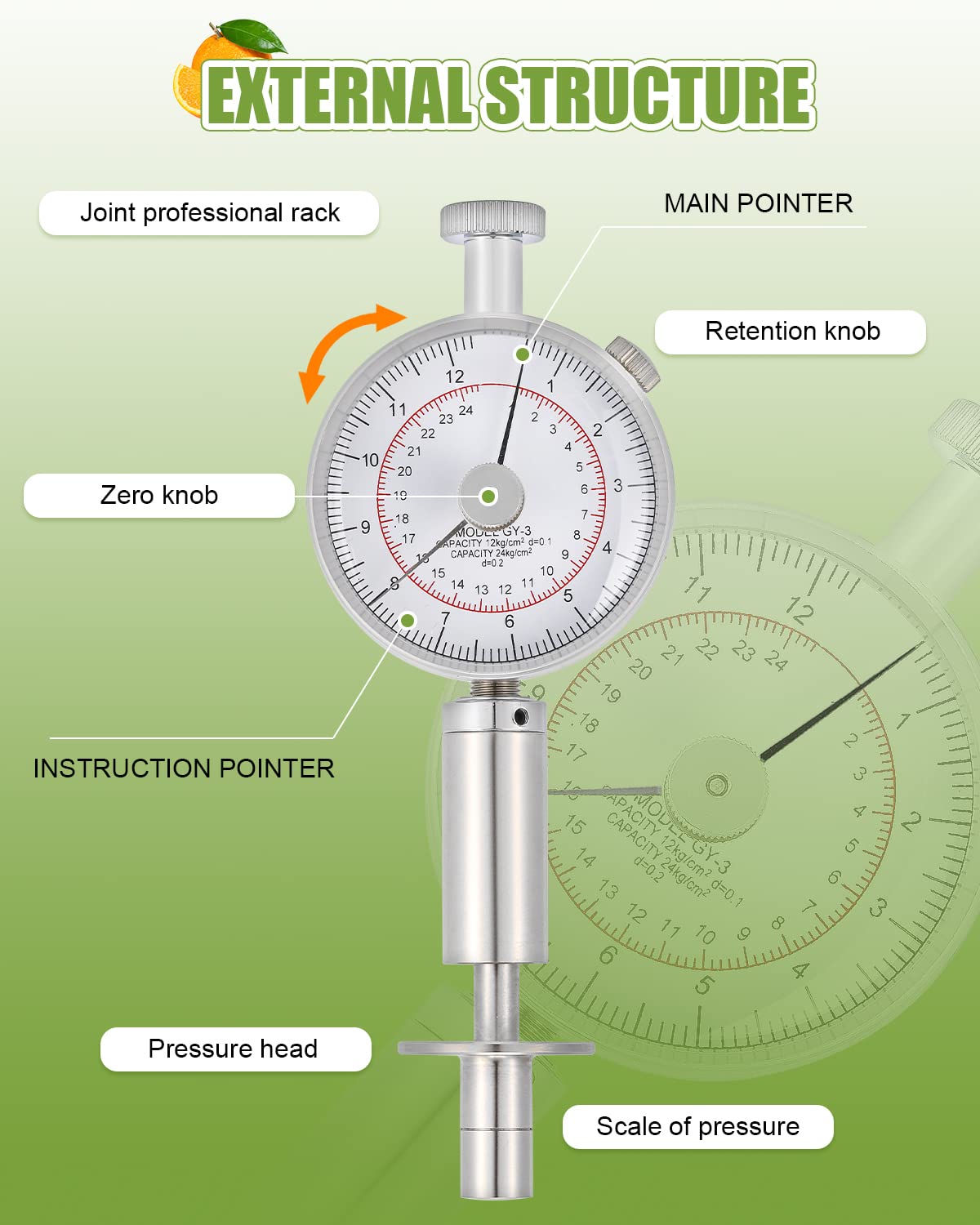 NEWTRY GY-3 Penetrometro Frutta Durezza Tester