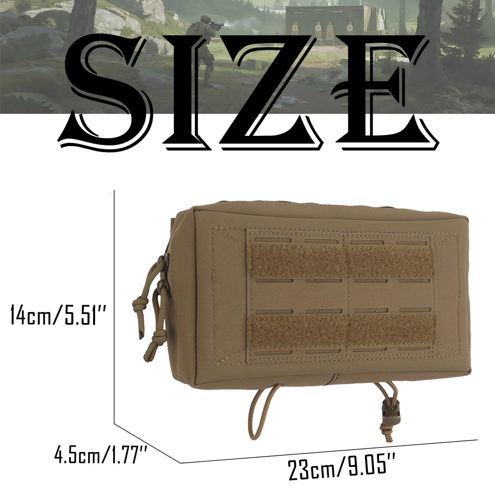 Marsupio Tattico Molle Admin per Gilet, Marsupio, Marsupio Multiuso, Borsa Tattica EDC(Brown)