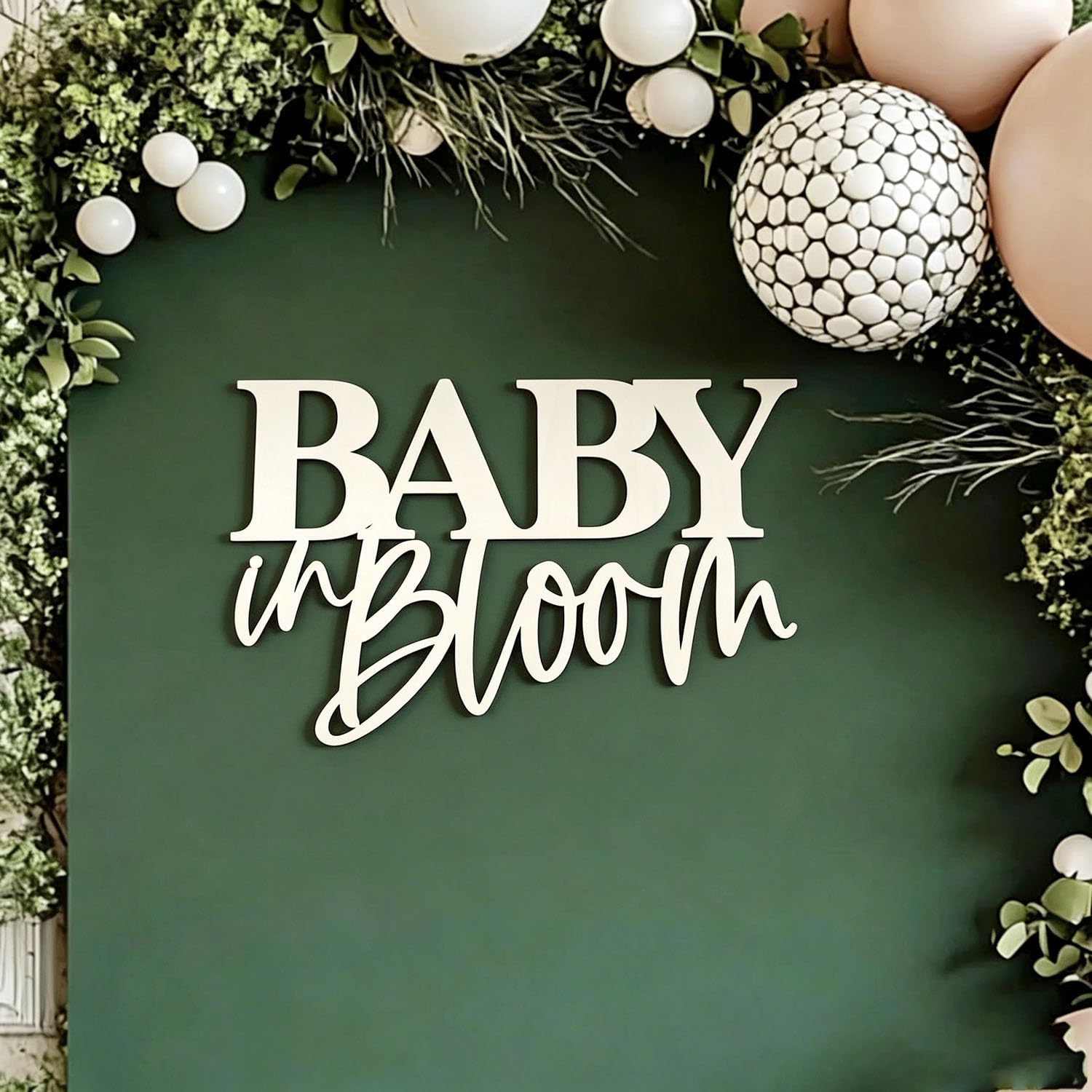 Wooden Baby in Bloom Sign for Backdrop,Wildflower Baby Shower Party Decorations for Floral Theme Welcome Babies Mommy to Be Party Decorations