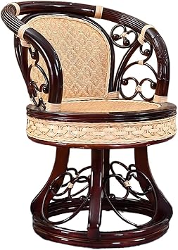 Dining Chair Rattan Chair, 360 Degree Rotating Lounge Chair, Dining Chair, Comfortable Armchair for Bedroom, Living Room Decorative Lounge Chair Patio Chair