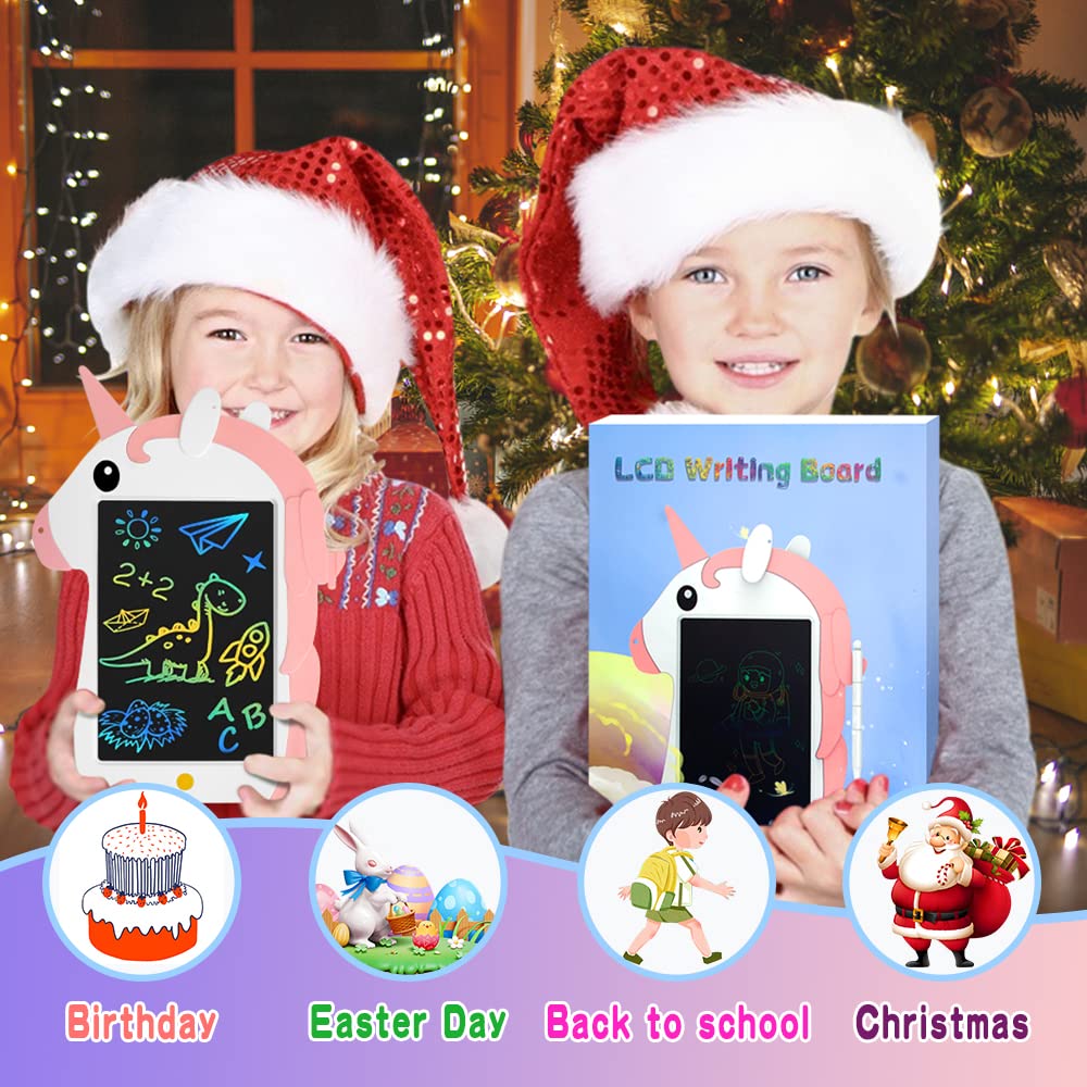 Jednorożec Zabawka dla chłopca Prezent LCD Tablet do rysowania, kolorowy DJLLA 8,5", magiczny łupek do pisania, 2, 3, 4, 5, 6, 7 lat, prezent urodzinowy, kalendarz adwentowy, zabawka edukacyjna