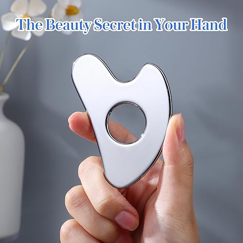 Vista 30 de rosenice Gua Sha Herramientas Faciales Natural Gua Sha Jade Piedra para el Cuidado de la Piel Facial Cuerpo para SPA