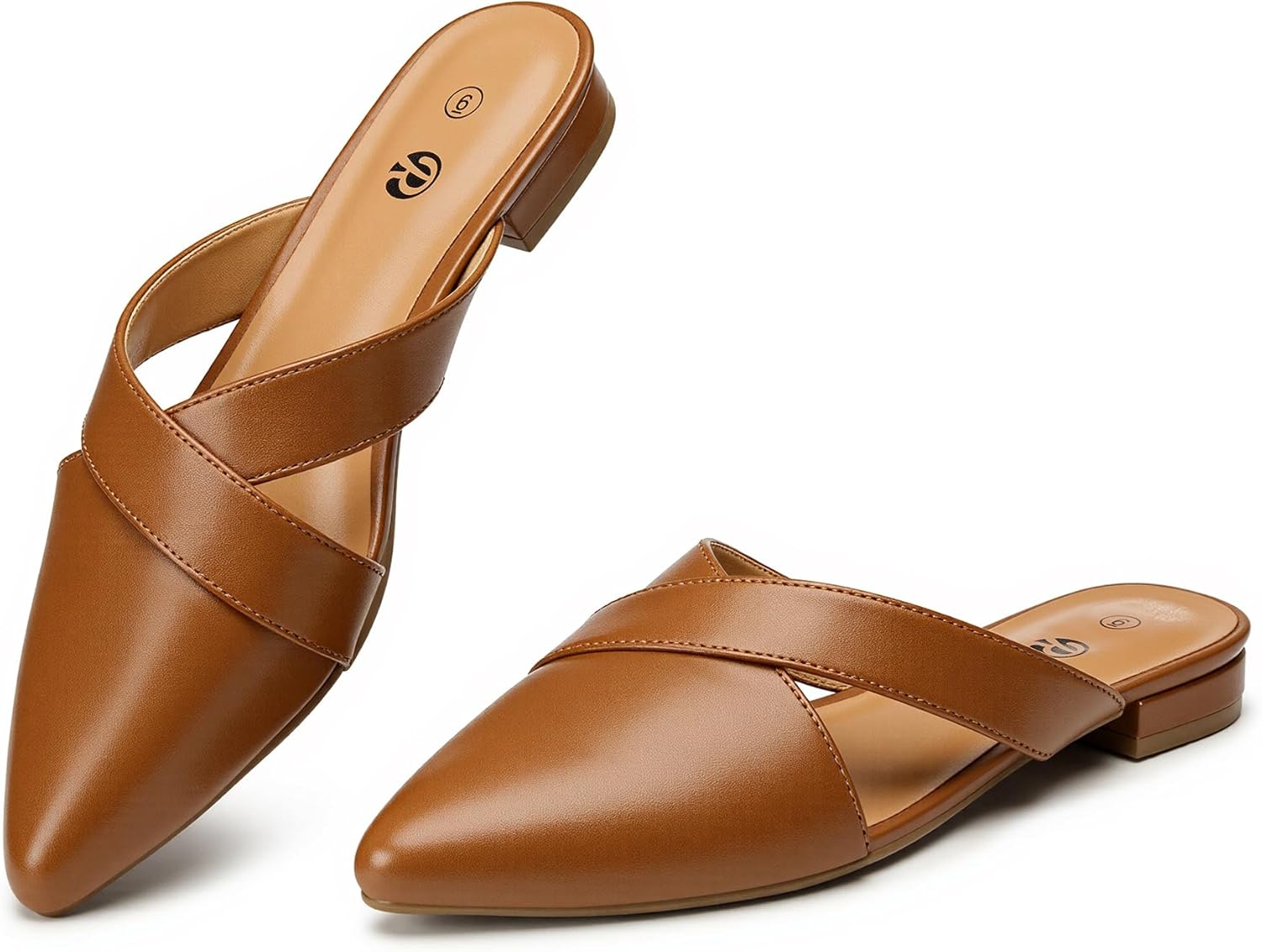 Rekayla Women's Mules Closed Pointed Toe Flats Backless Loafers Shoes for Women
