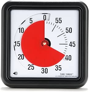 Time Timer Original (8 and 12 inch: with or Without Magnets); 60 Minute Visual Timer – Classroom Or Meeting Countdown Clock for Kids and Adults (Charcoal)