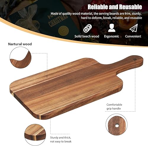 Miniatura 3 de 6 tablas de cortar a granel para cocina, platos gruesos para picar con asas, bandejas de madera para servir charcutería, tablas de madera en blanco