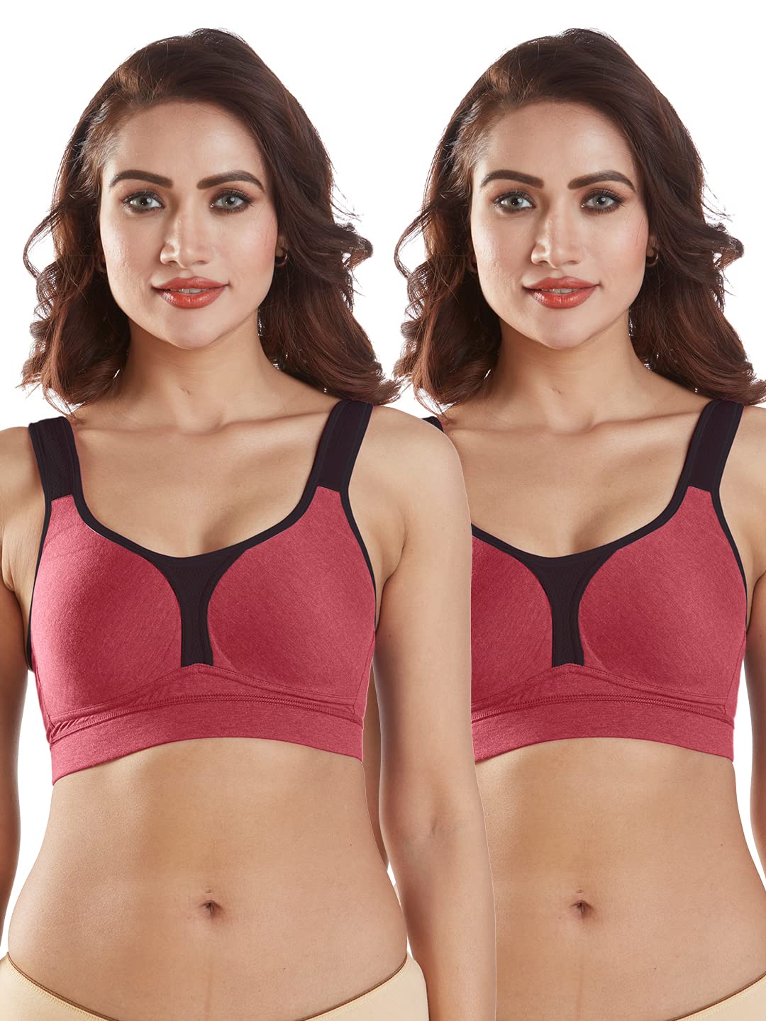 sonari Supremo Womens Sports Bra | Moulded, Wire Free, Comfortable Cotton Bra | Full Coverage,Breathable Fabric | Adjustable Straps Hook & Eye Closure for Active and Everyday useage-picture-17