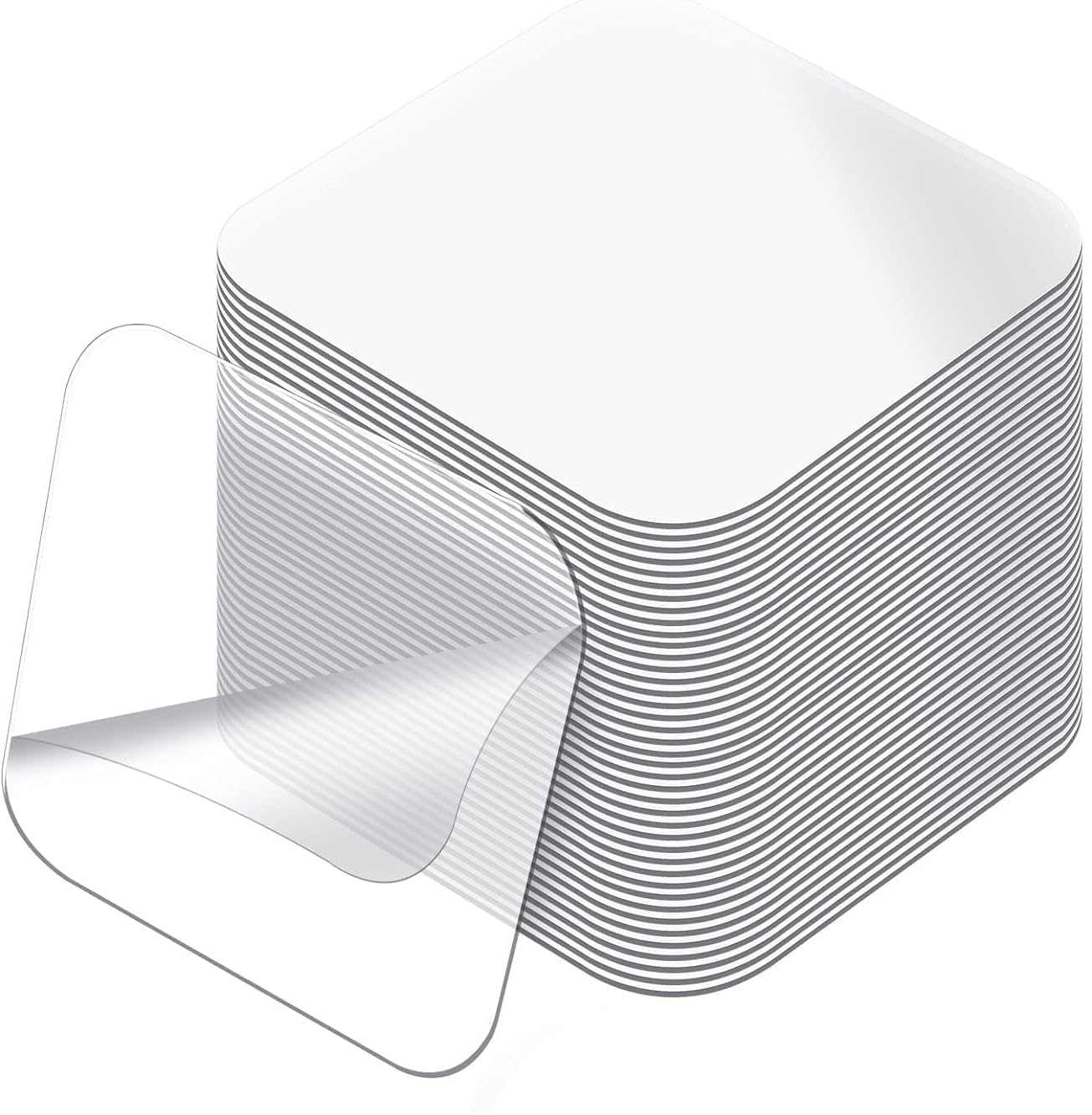 AoMige 50 Pieces 2.2 x 2.2in. Square Nano Double-Sided Transparent Tape Sticker, Removable Heavy Duty Clear Mounting Tape for Wall Hanging, Carpet, Photo Frame, DIY, Home, Office Supplies