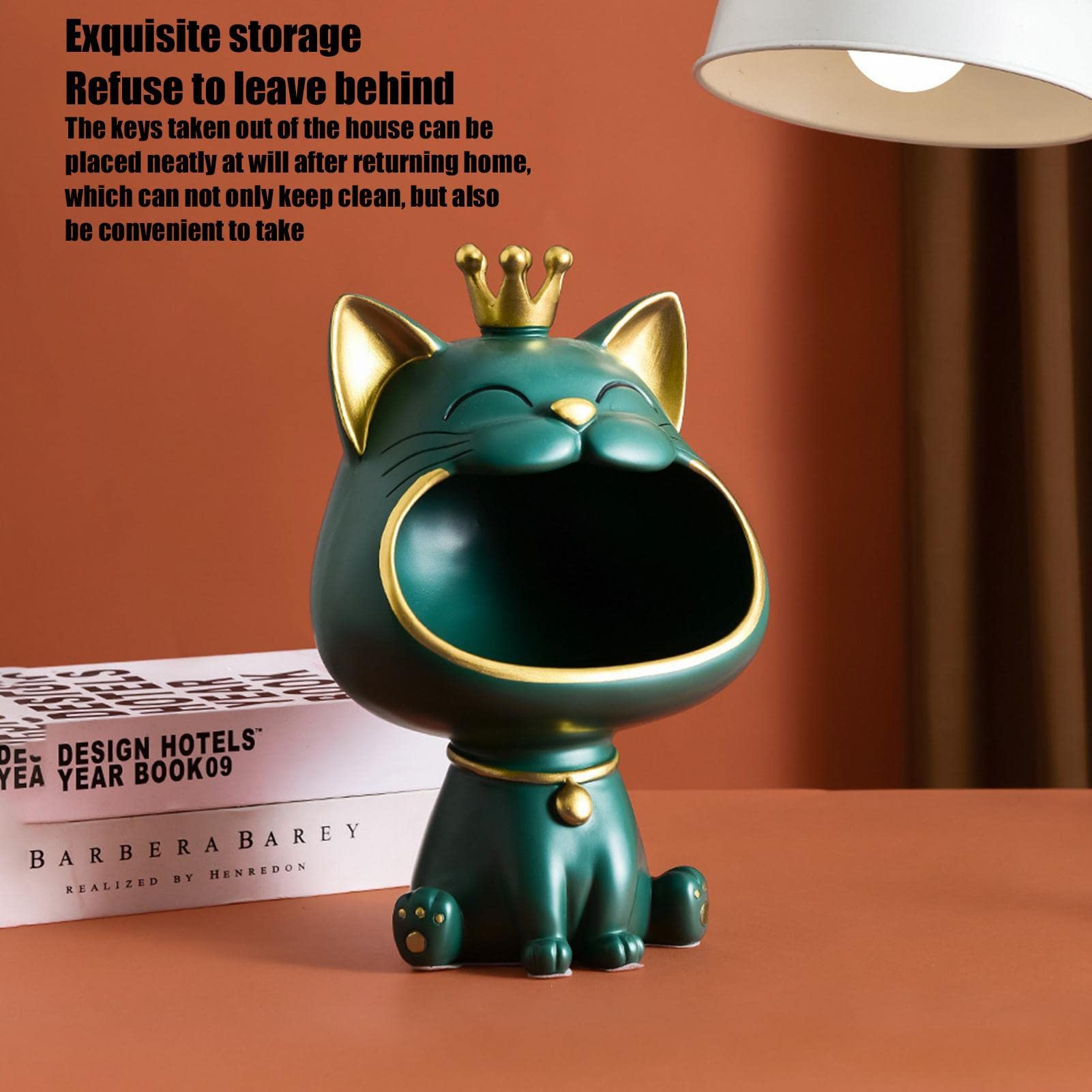 Amazon｜猫フィギュア収納ボックス、大きな口の猫収納ボックス、樹脂の
