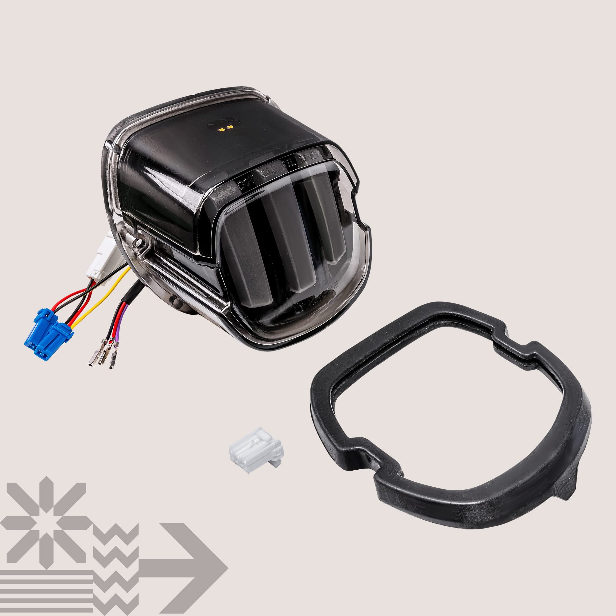 Feu arrière de frein LED pour Harley Davidson [clignotant style F1] [clignotant] [Directionnel] [Design de griffe] [DOT] [Plug-n-Play] Feu de frein arrière compatible avec Sportster Fatboy Softail