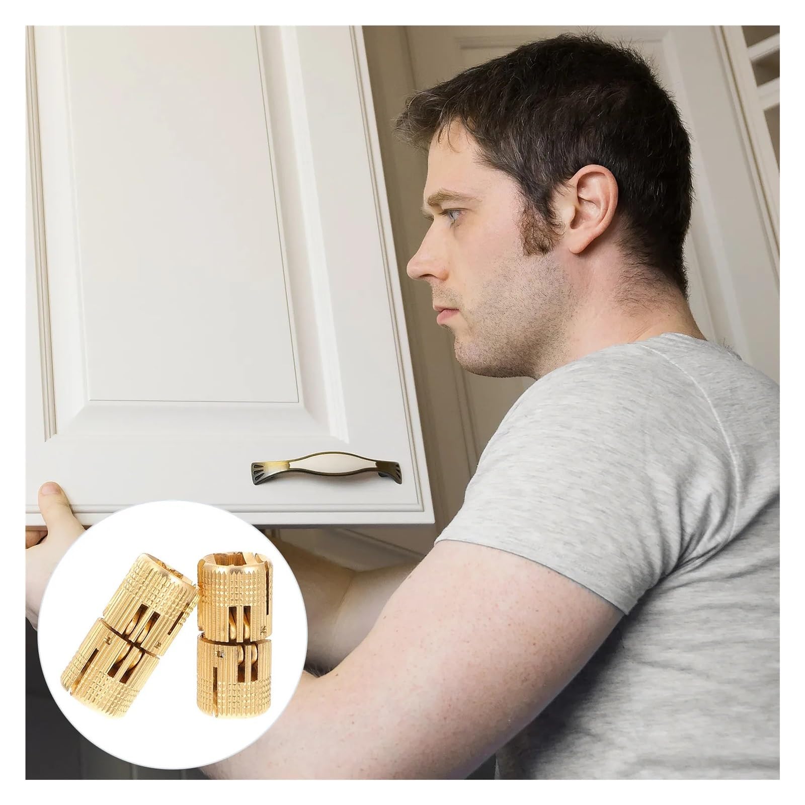 Bisagras de puerta resistentes, 2 bisagras pivotantes ocultas para armarios y muebles, perfectas para puertas y cajones de madera, diseño duradero y resistente