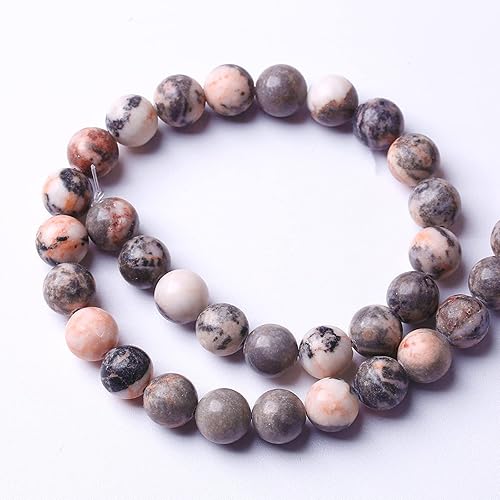 Miniatura 5 de 4MM 88 piezas de cuentas sueltas de piedra natural de jaspe rosa cebra para hacer joyería, pulseras y collares DIY