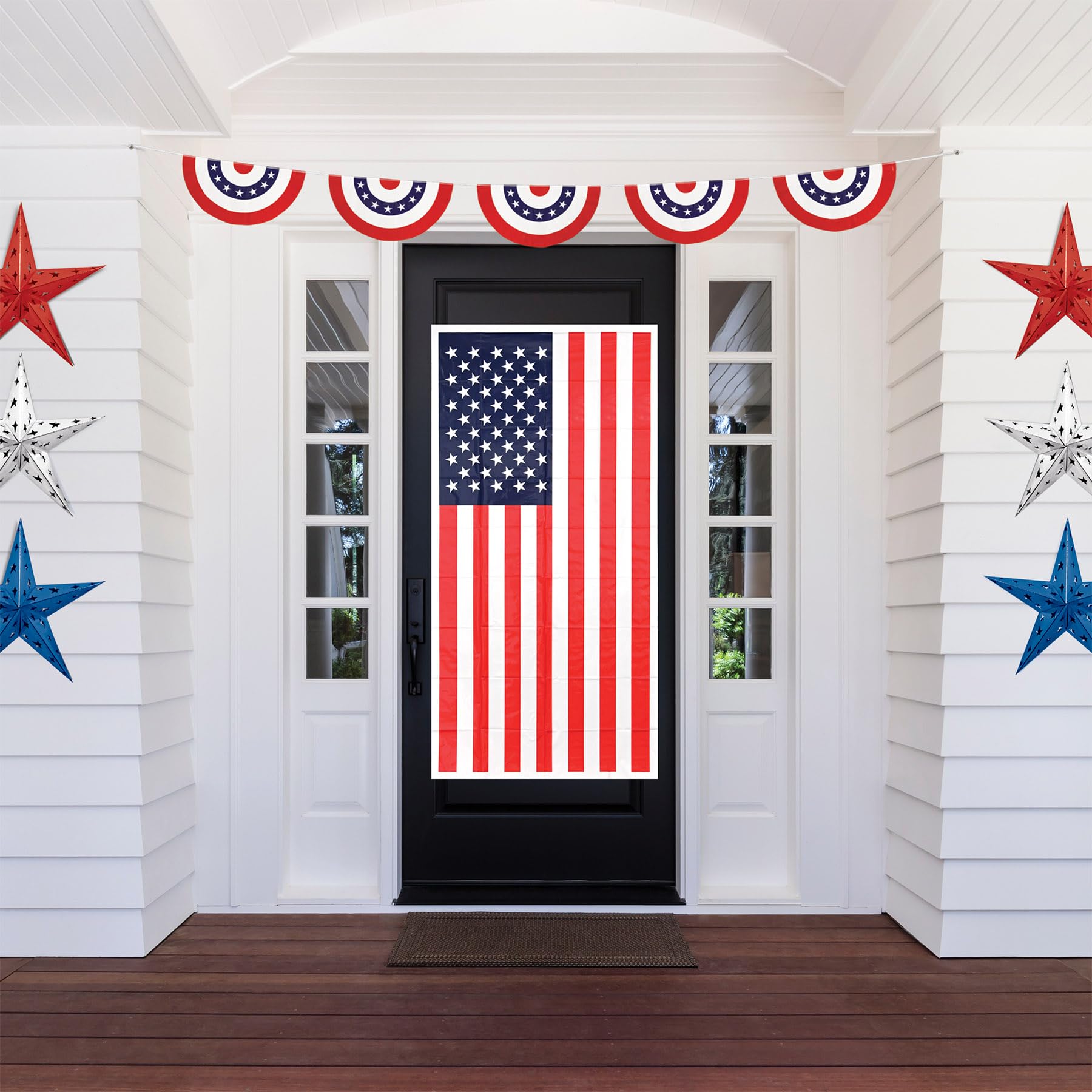 Beistle 59850 Patriotic Bunting Banner, 28 cm x 12 ', rosso/bianco/blu