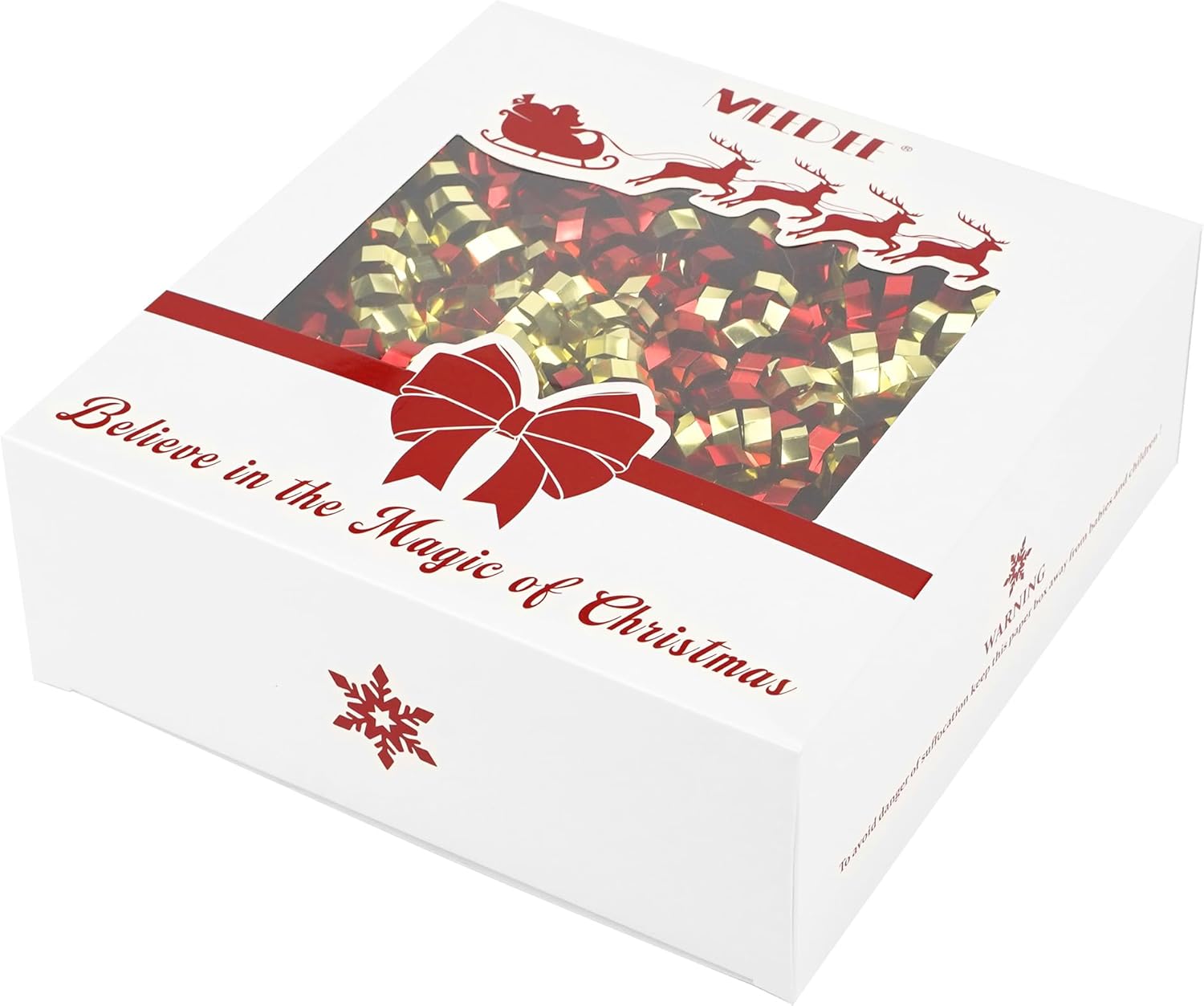 MEEDEE 6 Inch Red and Gold Self-Adhesive Christmas Bows, Crimped Curly Ribbon Gift Bows for Gift Wrapping Paper, Bags, and Boxes – Holiday, Everyday, and All-Occasion Decorations (12 Count) - Image 7