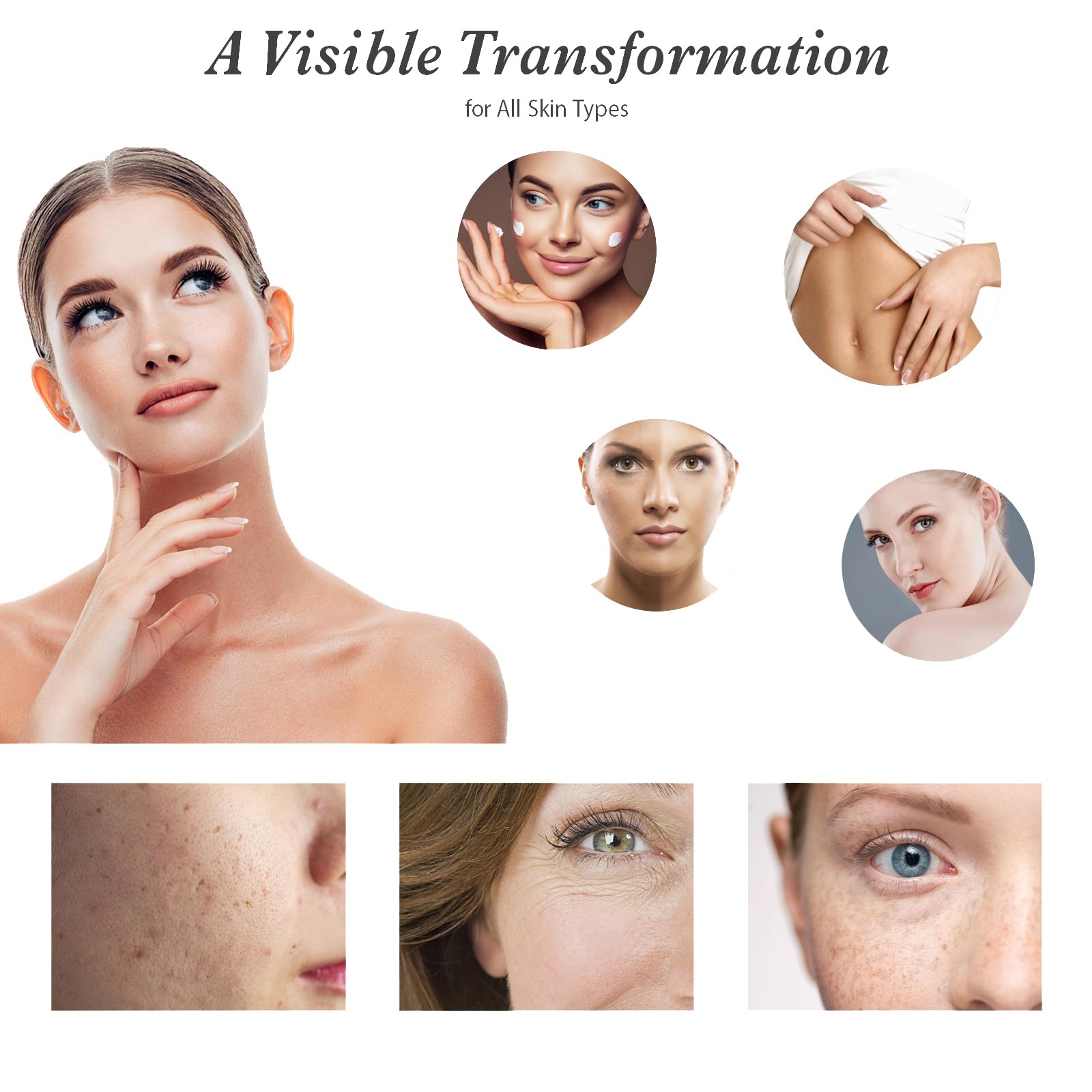 Derma Stamp, Sello de Microagujas con 140 Agujas Reales e Individuales de Titanio, Dermastamp para el Cuidado del Rostro, Cuero Cabelludo, Barba y Cuerpo, Sello Dérmico para Hombres y Mujeres
