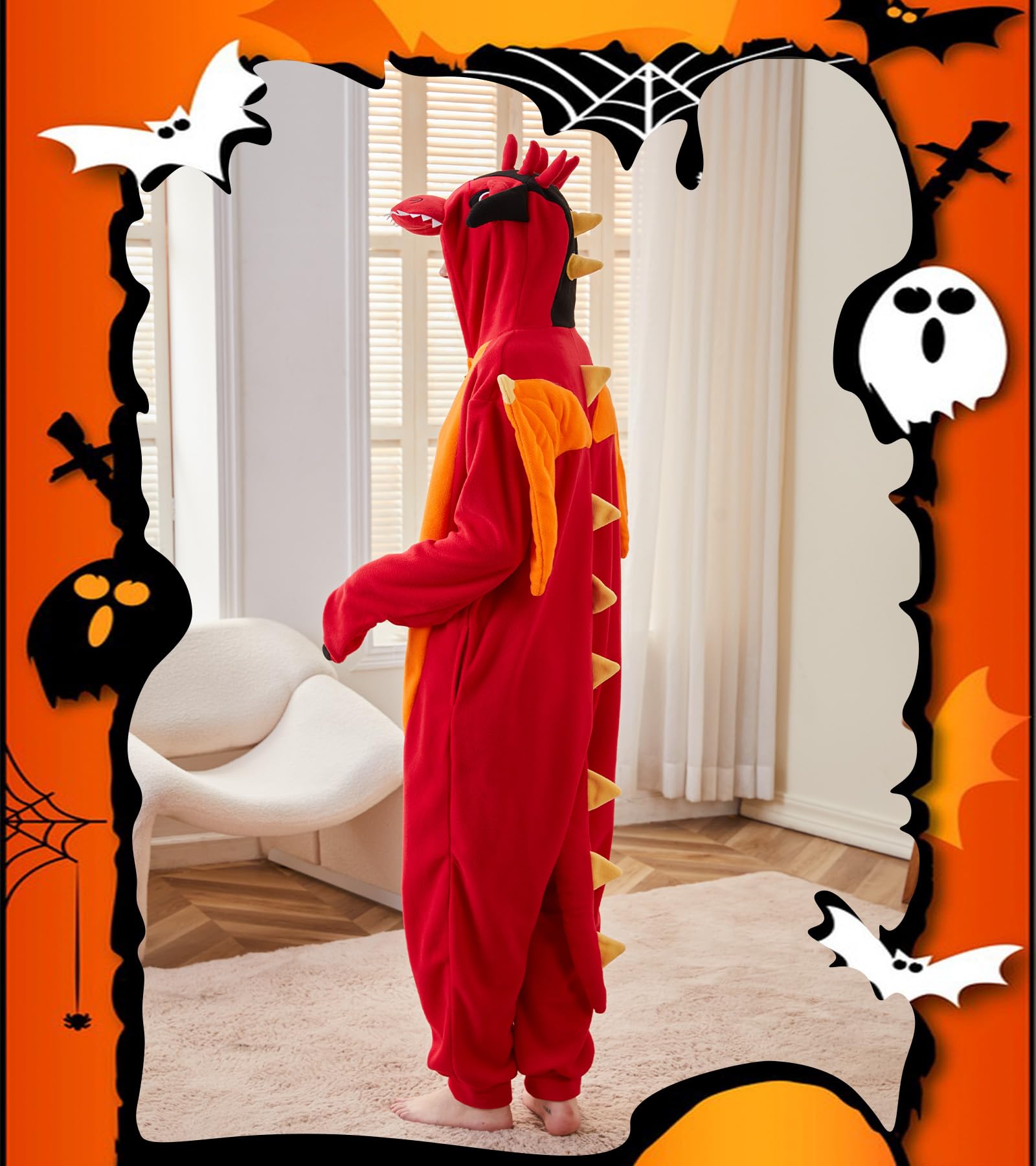 Pijama enterizo de dragón para adultos, disfraz de Halloween, ropa de dormir de una pieza