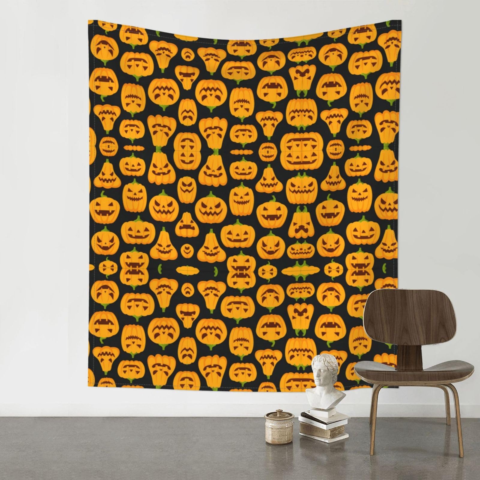 YYHHAOFA Halloween Pumpkin Patterns Prints 60x51in Wall Tapestry - Durable Polyester Throw Blanket for Dorm Decor, Beach Picnics & Versatile Room Layering