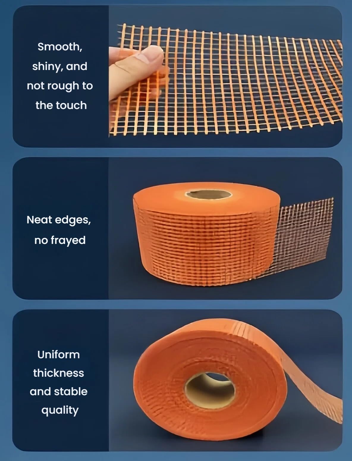 Rete in Fibra di Vetro per Intonaco e Muratura, Rotolo Anticrepa per Stuccatura Pareti, Tessuto Rinforzante per Cartongesso e Rasatura, Uso Interno ed Esterno(1 roll)