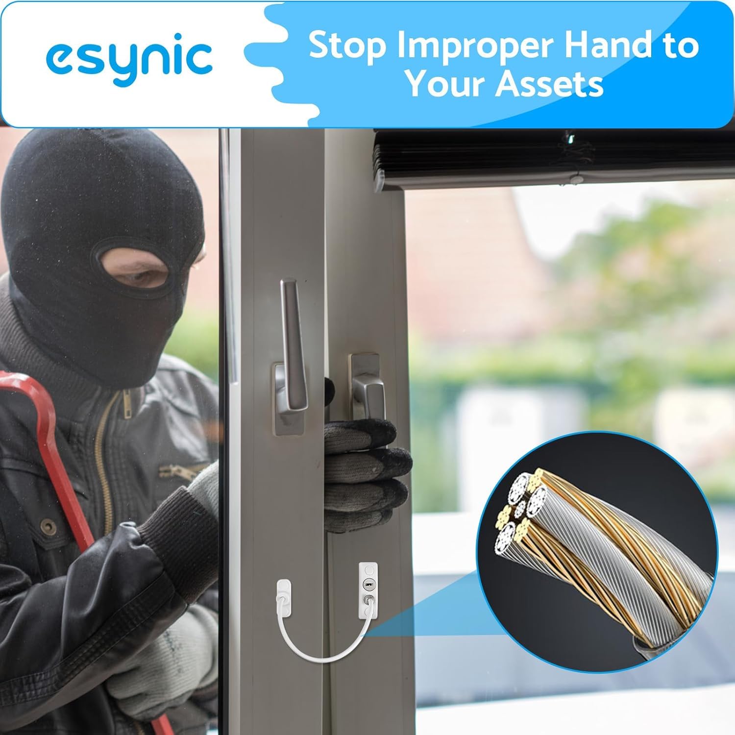 eSynic Paquete de 12 limitadores de ventana para cerraduras de ventana duraderas de Upvc, seguridad infantil, fiable, restrictor de seguridad de ventana de 19 cm, con tornillos, para seguridad en el