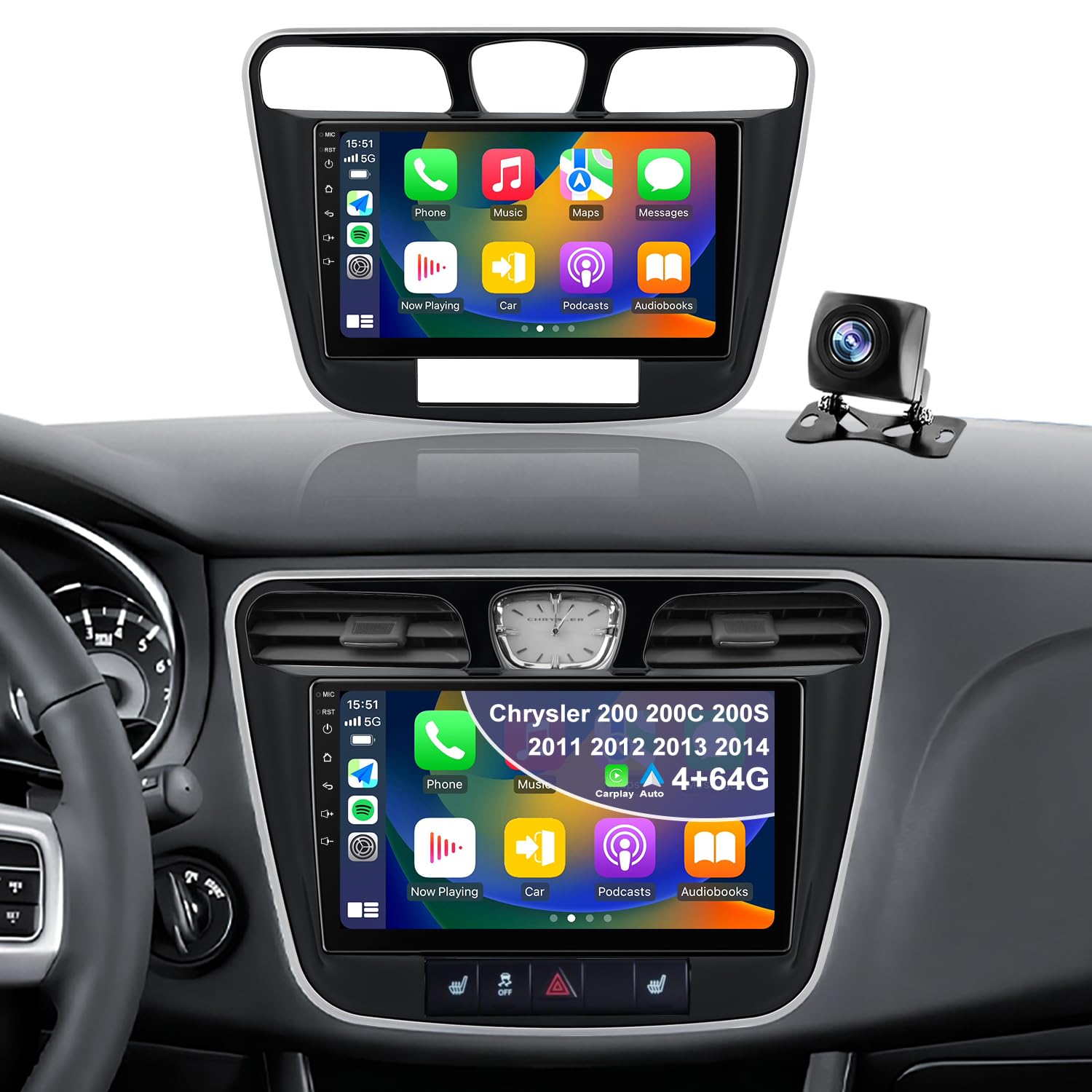 Amazon.com: 4+64G Car Radio for Chrysler 200/200C/200S 2011 2012