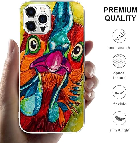 Miniatura 2 de Funda transparente para iPhone 14 Pro, flores de jardín de pollo, pintura al óleo de moda para mujeres y niñas, funda protectora a prueba de golpes