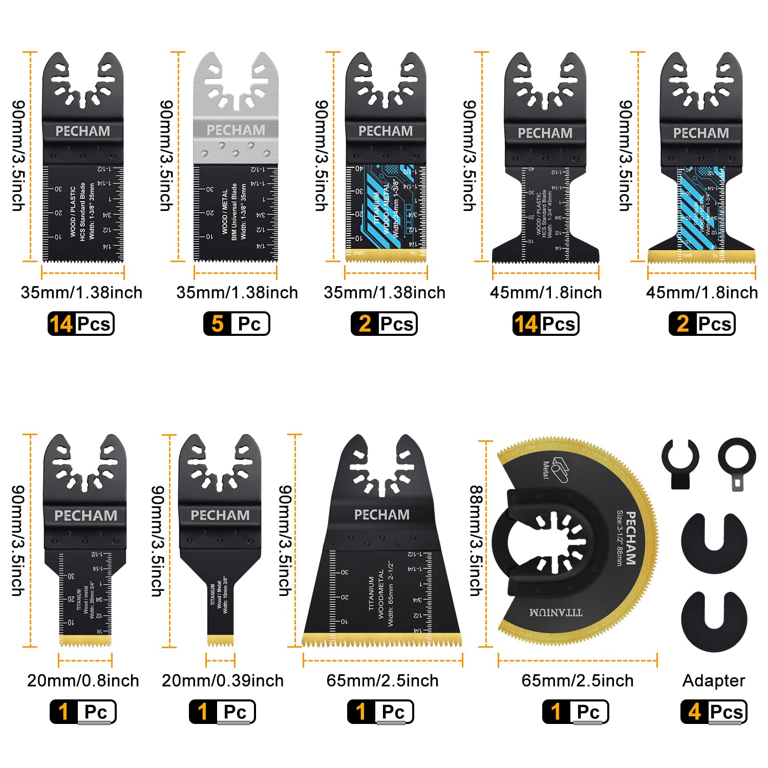 PECHAM 45PCS Multi Tool Blades - Image 2
