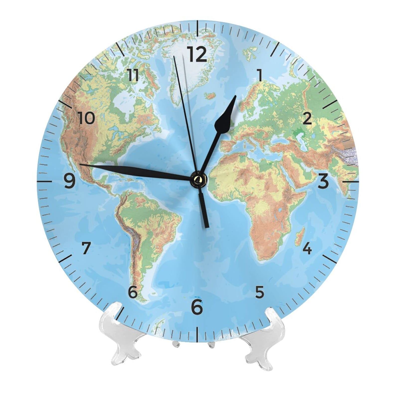 Amazon.co.jp: JVVD壁掛け時計、世界地図壁掛け時計またはベーススタンド時計、時計 耐久性、正確、静か、クリエイティブ、ヴィンテージ、電池式  丸型、家庭用装飾 壁掛け時計、壁掛け時計 リビングルーム、キッチン、ダイニングルーム、ベッドルームまたはバー、オフィス ...