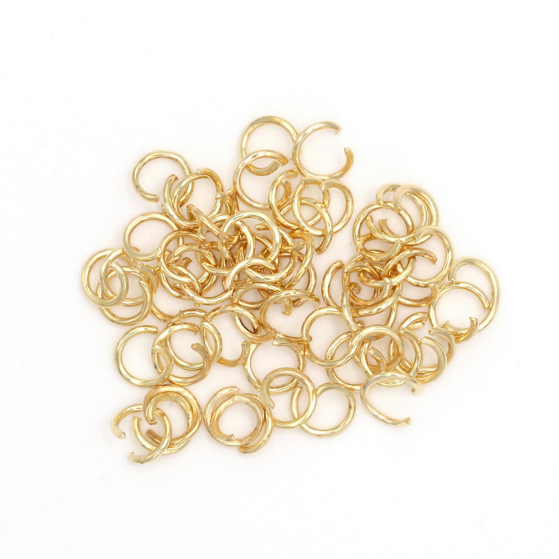 4–12 mm Gewicht 1000 g (2600–20.000 Stück) vergoldete offene Biegeringe Metallverbindungsringe Schmuck-Spaltringe Verbindungsstücke für Schmuckherstellungssets